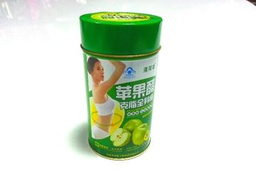 China Recipiente redondo verde da lata do metal do folha-de-flandres para o empacotamento de alimento fornecedor