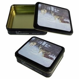 China Recipientes quadrados impressos CYMK da lata, caixa de empacotamento do presente com tampa desenrolada fornecedor