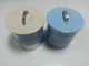 Recipientes brancos/azuis do biscoito da lata com tampa/tampa, 162x175 milímetro fornecedor